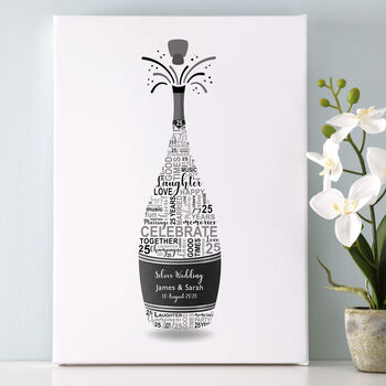 Personalised Silver Anniversary Champagne Word Art, 3 of 9