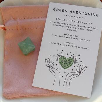 Green Aventurine Merkaba Star Gift With Pouch And Card, 3 of 5