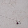 925 Cz Silver Initial Necklace With Birthstone, thumbnail 2 of 7
