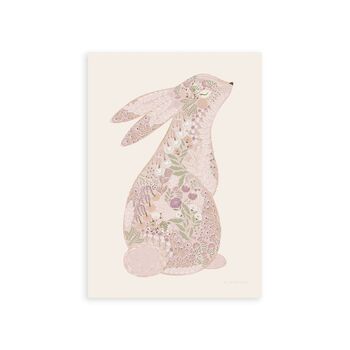 Nursery Floral Bunny Baby's Art Print, 6 of 8