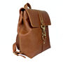 Handcrafted Small Caramel Brown Backpack, thumbnail 2 of 8