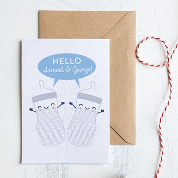 Personalised New Baby Twins Card With Milk Bottles, 3 of 3