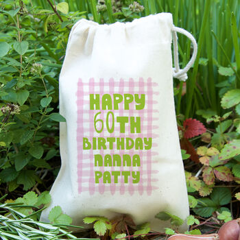 Personalised Gingham Seed Gift Bag, 2 of 2