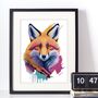 Painterly Fox Portrait Illustration Art Print, thumbnail 3 of 4