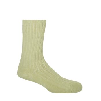 Ribbed Men's Bed Socks – Cream, 2 of 3
