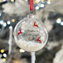 Personalised Reindeer Wreath Christmas Tree Glitter Bauble, thumbnail 1 of 5