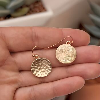 Minimalist Rose Gold Disc Earrings, 3 of 5