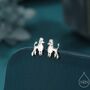 Sterling Silver Tiny Poodle Dog Stud Earrings, thumbnail 1 of 12