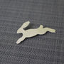 Sterling Silver Watercolour Small Hare Brooch, thumbnail 2 of 3