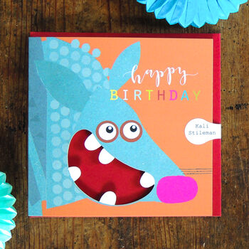 Laser Cut Armadillo Birthday Card, 4 of 5