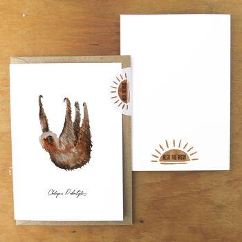 Sleuth Two Toed Sloth Greetings Card, 2 of 7