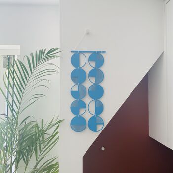 Blue Cut Out Plywood Geometric Wall Art, 3 of 5