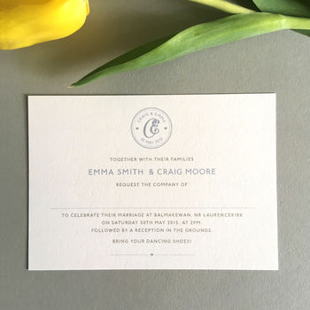 Monogram Wedding Save The Date Card, 4 of 6
