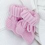 Pink Personalised Embroidered New Baby Name Long Sleeve Knitted Romper, thumbnail 8 of 12