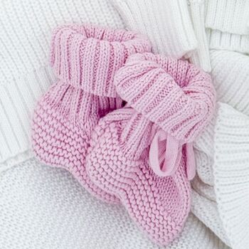 Pink Personalised Embroidered New Baby Name Long Sleeve Knitted Romper, 8 of 12