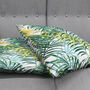 Green And Yellow Tropical Fern Leaves Cushion Cover, thumbnail 4 of 7