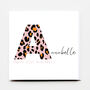 Happy Birthday Initial Leopard Print Greeting Card, thumbnail 1 of 12