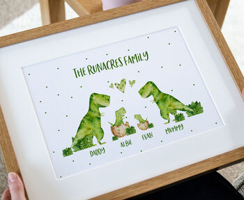 Personalised Dinosaur Family Print, 2 of 5