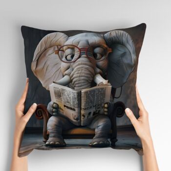 Elephant Scholar Hand Made Poly Linen Cushions, 3 of 7