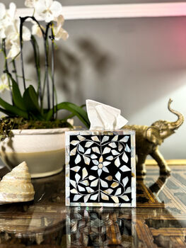 Mother Of Pearl Inlay Tissue Box | Twilight Luxe, 4 of 6