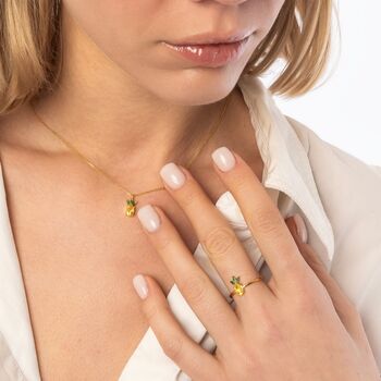 Pineapple Sterling Silver Adjustable Ring, 6 of 8