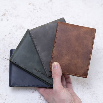 Personalised Rfid Protected Handmade Leather Wallet, 6 of 9