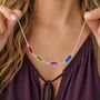 Oval Family Birthstone Link Necklace, thumbnail 1 of 6