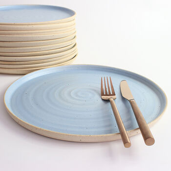 Cornflower Blue Ceramic Dinner Plate Stone, 2 of 6