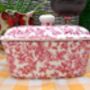 Lidded Butterdish In Pink Blossom Chintz Design, thumbnail 2 of 8