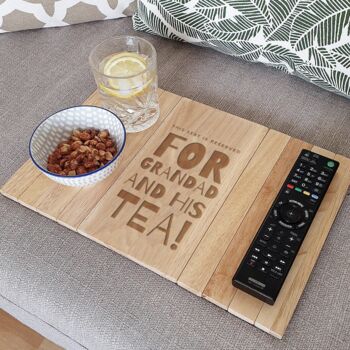 Personalised Wooden Sofa Tray Table For Dad, 3 of 3