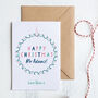 Personalised Teacher's Christmas Card With Garland, thumbnail 1 of 4