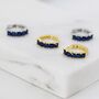 Minimalist Sapphire Blue Cz Huggie Hoop Earrings, thumbnail 2 of 11