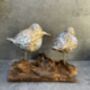 Colourful Hand Carved Wooden Birds On Teak Root Stand, thumbnail 2 of 12