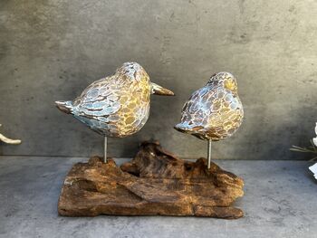 Colourful Hand Carved Wooden Birds On Teak Root Stand, 2 of 12