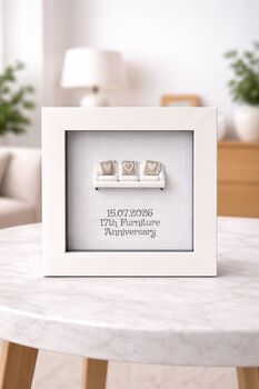 Personalised 17th Furniture Anniversary Love Sofa Frame Gift, 4 of 6