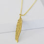 Gold Feather Pendant Necklace, thumbnail 7 of 7