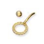 9ct Gold And Clear Cz Karma Circle Ball End Belly Bar, thumbnail 4 of 4