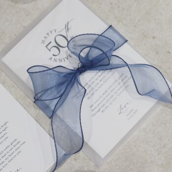 Luxury 50th Anniversary Card Personalised Wedding Anniversary Gift Husband And Wife, 5 of 9