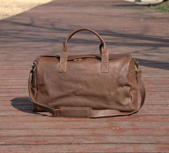 Genuine Leather Weekend Bag In Vintage Look, 9 of 12