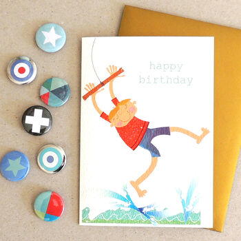 Rope Swing Birthday Card, 2 of 3