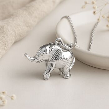 Personalised Sterling Silver Baby Elephant Necklace, 3 of 9