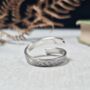 Floral Sterling Silver Adjustable Band Ring, thumbnail 4 of 7