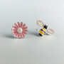 Sterling Silver Bumblebee And Daisy Stud Earrings, thumbnail 6 of 8