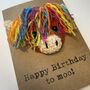 Rainbow Highland Cow Crochet Birthday Card Handmade Moo, thumbnail 3 of 11