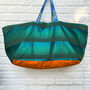 Vintage Ikea Bag Silky Blue Satins And Stripes, thumbnail 3 of 7