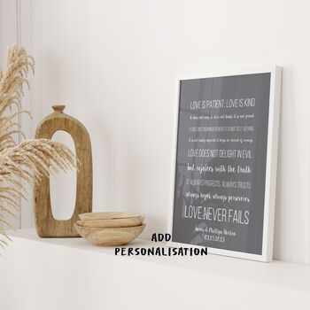 Personalised Corinthians Print Wedding Gift For Couple, 2 of 10