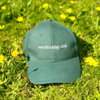 Overthinking Club Embroidered Slogan Cap, 2 of 9