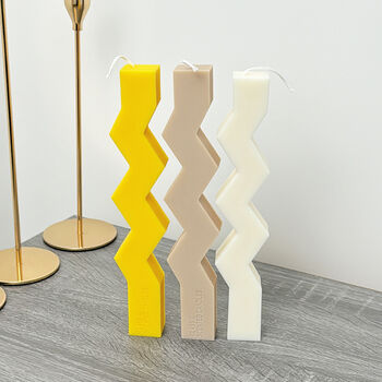 Colourful Zigzag Dinner Candles Wavy Candle, 9 of 10