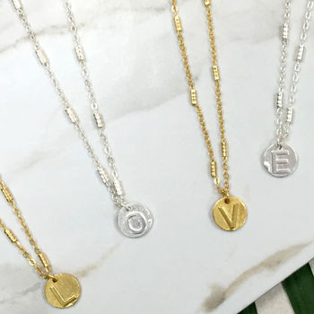 Gold/Silver Plated Coin Necklace With Initial Letter, 2 of 5
