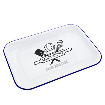 Personalised Baked With Love Enamel Tray, 4 of 4